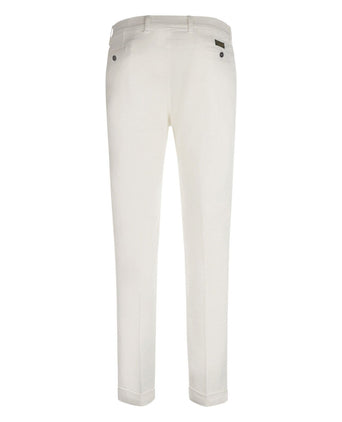 Pantalon Boston Bandplooi en Omslag | Wit