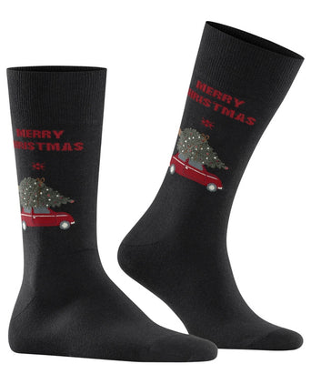 Christmas car men socks | Black