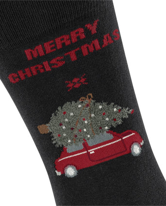 Christmas car men socks | Black