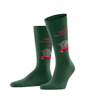 Christmas car men socks | Green