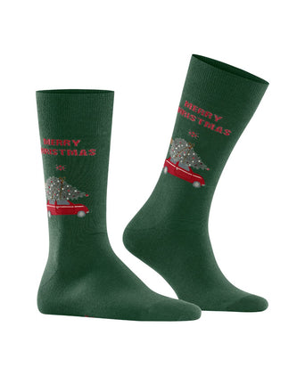 Christmas car men socks | Green