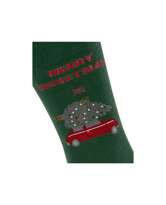 Christmas car men socks | Green