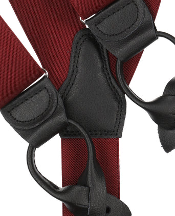 Braces with cuffs | Bordeaux Red