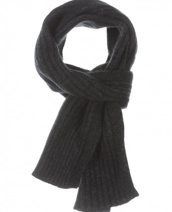 Rib Scarf Merino Wool Mix 165X16 | Anthracite Grey