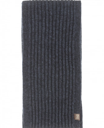 Rib scarf merino wool mix 165X16 | Blue
