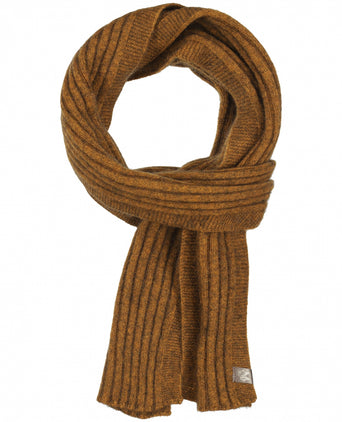 Rib scarf merino wool mix 165X16 | Brown