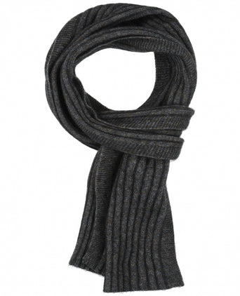 Rib scarf merino wool mix 165X16 | Brown