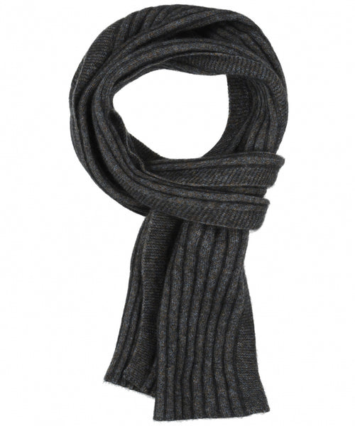 Rib scarf merino wool mix 165X16 | Brown