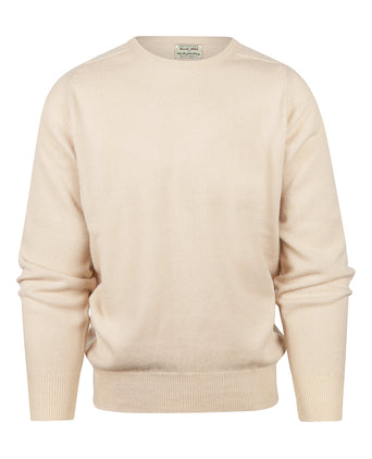 William Lockie Round Neck Lambswool *Sale* | Beige