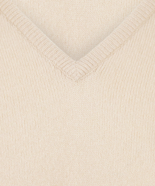 Pullover v-neck lambswool *Sale* | Beige
