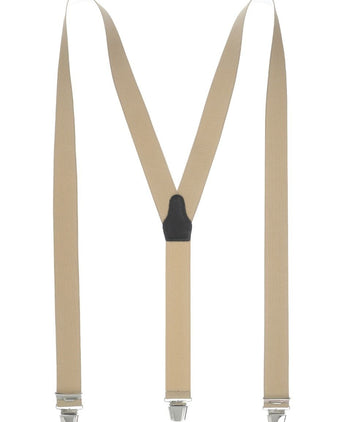 Elastic suspenders with clips | Brown