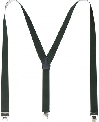Elastic suspenders with clips | Green