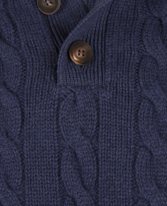 Sweater polo cashmere merino wool | Denim Blue