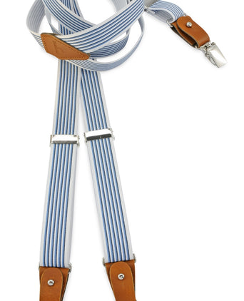 Bow tie/suspender combination with clips and tabs | Blue