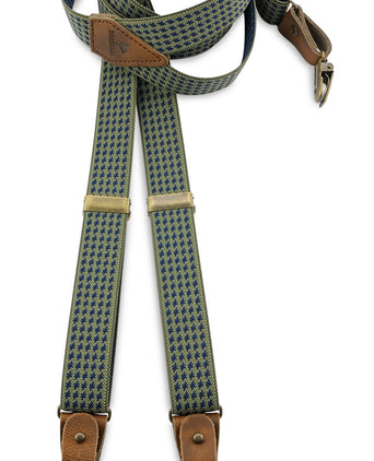 Bow tie/suspender combination with clips and tabs | Blue