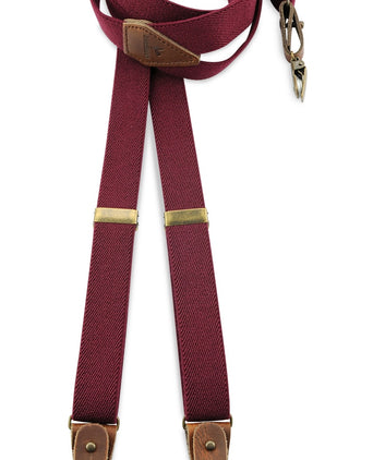 Bow tie/suspender combination with clips and tabs | Red