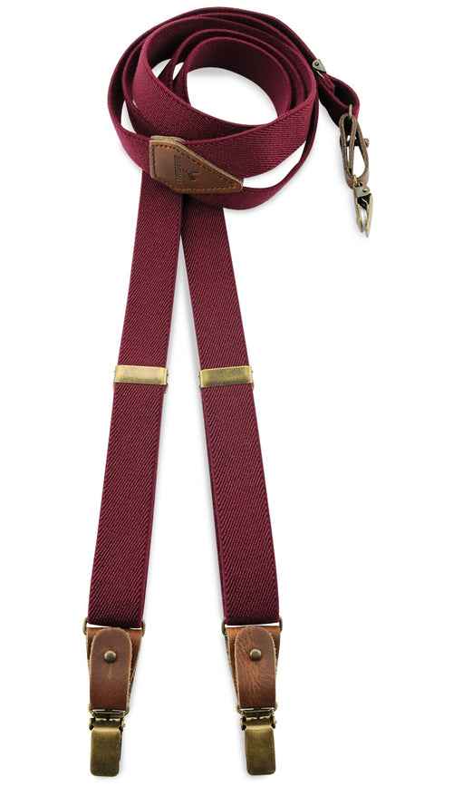 Bow tie/suspender combination with clips and tabs | Red