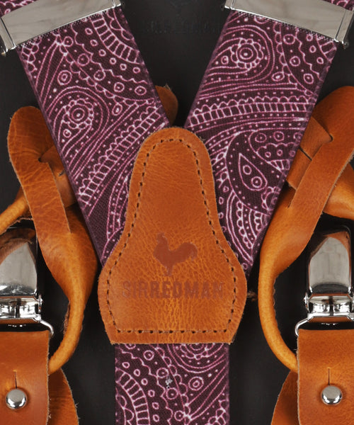 Bow tie/suspender combination with clips and tabs | Red