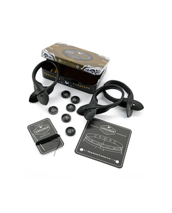 Luxury leather suspenders with clips and tabs | Black