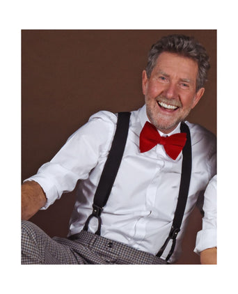 Luxury leather suspenders with clips and tabs | Black