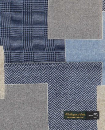 Scarf Patchwork Wool | Blue