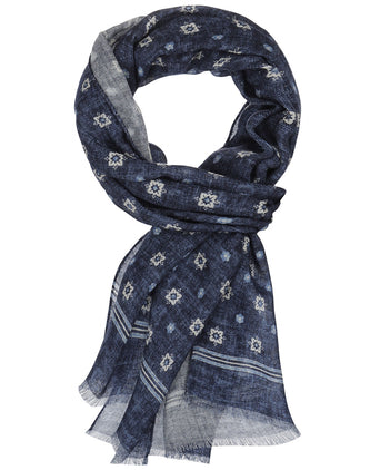 Thin wool scarf | Blue