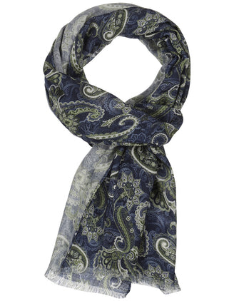 Thin wool scarf | Blue