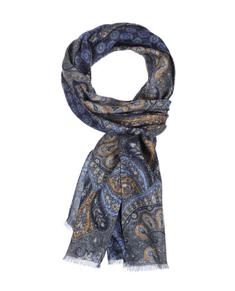 Thin wool scarf | Blue