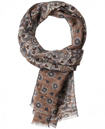 Thin wool scarf | Brown