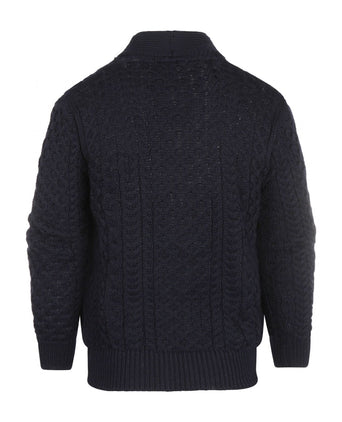 Knot Cable Cardigan from Ireland | Navy Blue