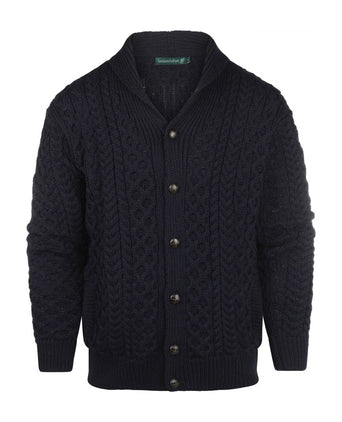 Knot Cable Cardigan from Ireland | Navy Blue