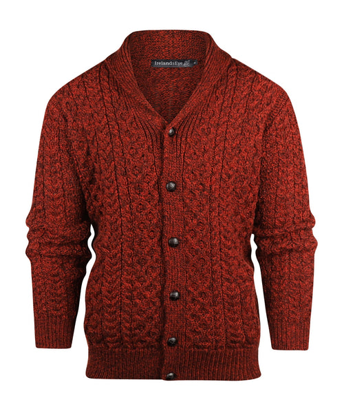 Knot Cable Cardigan from Ireland | Bordeaux Red
