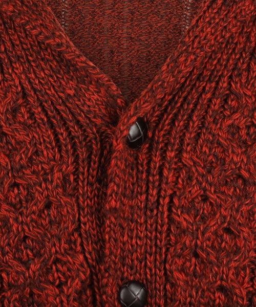 Knot Cable Cardigan from Ireland | Bordeaux Red