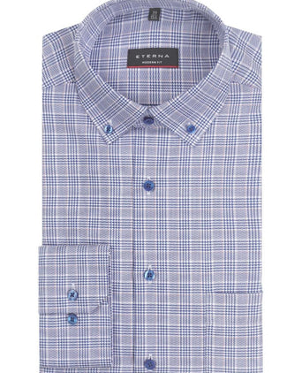 Overhemd geruit button down | Blauw