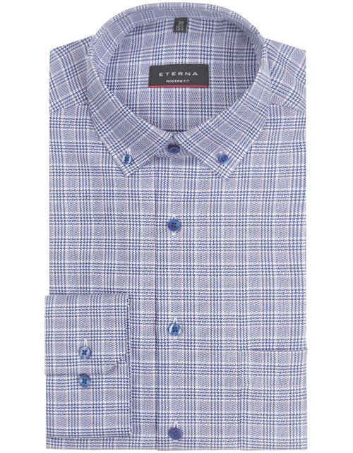 Overhemd geruit button down | Blauw