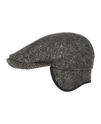 Tweed Cap met Oorflappen | Zwart