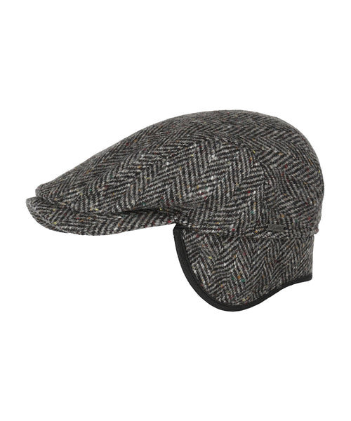 Tweed Cap with Earflaps | Black