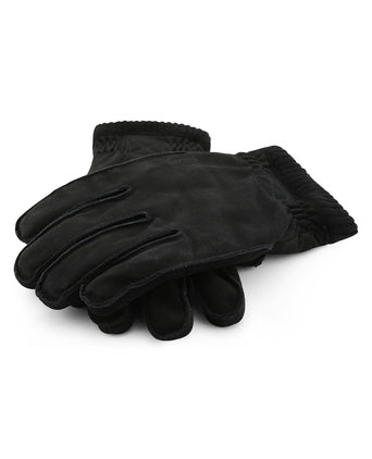 Soft Leather Nubuck Glove | Black