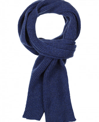 WL Cashmere Rib Scarf | Blue