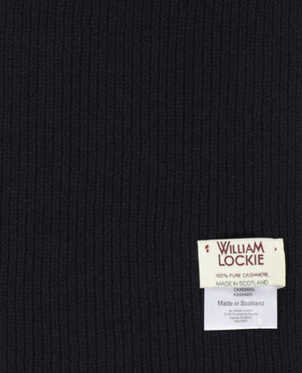 WL Cashmere Rib Scarf | Navy Blue