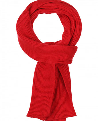 WL Cashmere Rib Scarf | Red