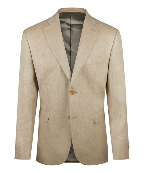 Silk linen wool blend blazer | Brown