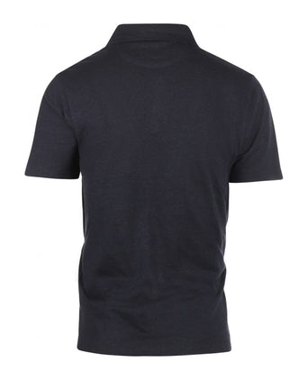 Polo cotton and linen | Navy Blue