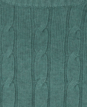 Cable Knit Sweater Cotton/Cashmere Crew Neck | Green