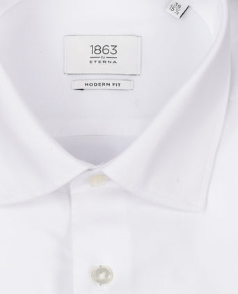 Overhemd gestreept semi spread boord | Wit