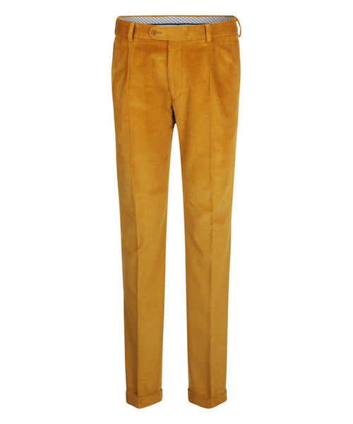 Corduroy Pantalon Brede Rib | Geel