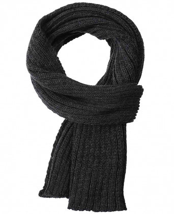 Ribbed merino scarf | Anthracite Grey