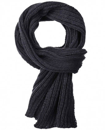 Ribbed merino scarf | Blue
