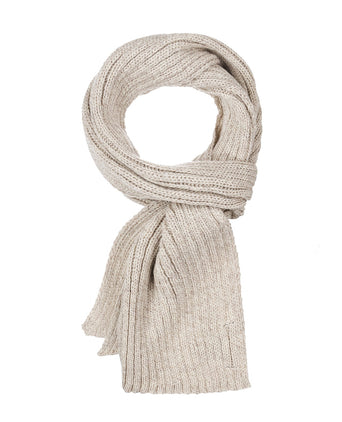 Ribbed merino scarf | Brown