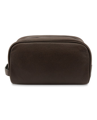 Barbour Leather Washbag | Brown